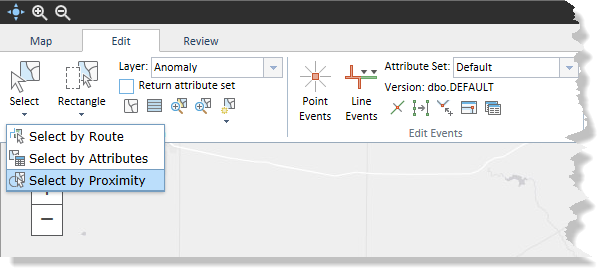 Selecting events along route path